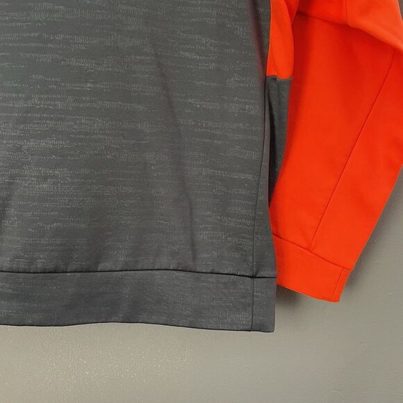 Nike Pro Training ThermaFit Hoodie Men XL High Neck Neon Orange Running Pullover - Picture 10 of 11